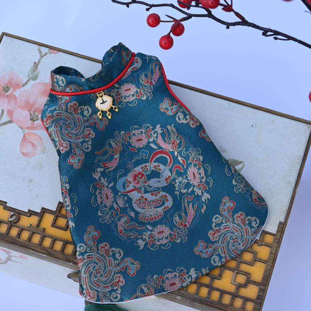 Pet Tang Suit Autumn Winter Dog Teddy Bichon Pomeranian Chinese New Year Cat Greeting Clothes