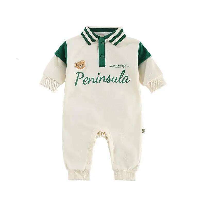 Bodysuit for 0-2 Years, Autumn Korean Baby Fashion Letter Print Romper, Infant Fall Clothing 26H0224