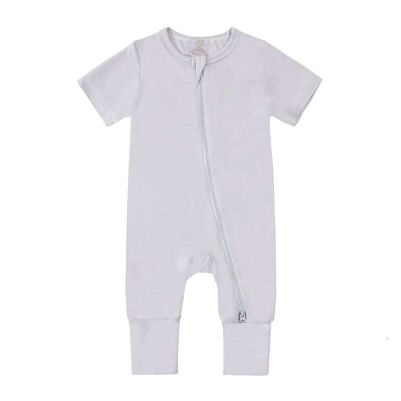 New Bamboo Fiber Infant Romper Short Sleeve Solid Color Baby Clothes Jumpsuit Toddlers One-Pieces Bodysuit For 0-24M Newborns 26Y0224