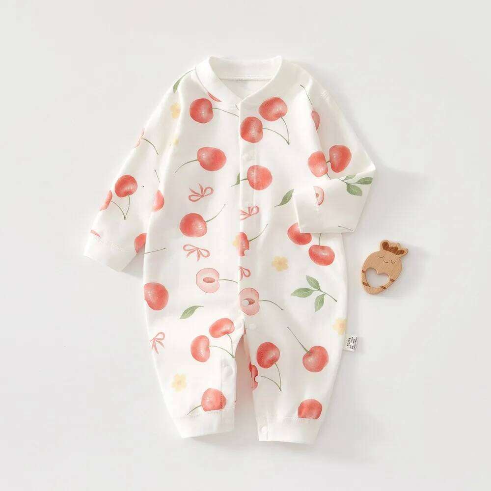 AYNIGIELL Spring Autumn 0-12 Months Baby Jumpsuits, 100% Cotton Long Sleeve Clothes, Soft Newborn Rompers for Girls & Boys. 26H0224