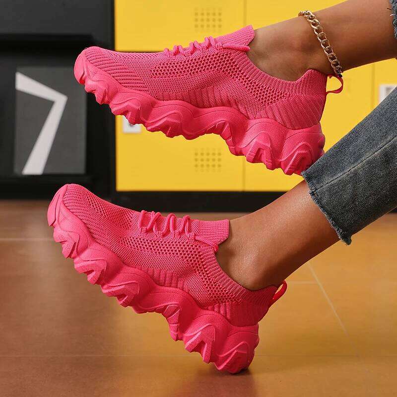 Sports Comfortable Lightweight Sneakers Breathable Mesh Platform Fashion Women's Outdoor Casual Shoes