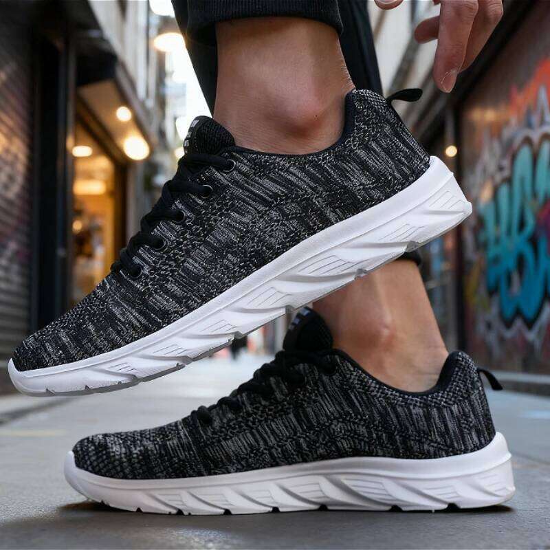 Knit Running Sneakers Man Comfortable Trend Causal Versatile Shoe Breathable Lightweight Non-slip Soft Sole Walking sports shoes