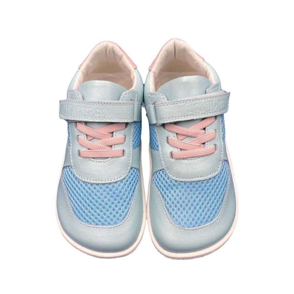 Tipsietoes New 2025 Spring Genuine Leather Shoe For Girls And Boys Kids Barefoot Sneaker Light Weight Minimalist Elastic Strape 26W0224