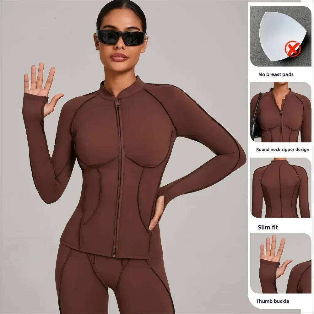 Outdoor Fitness Sports Top Zipper Long Sleeve Stand Collar Women Tight-Fitting Quick-Dry Autumn Winter Gym Yoga Wear 26Y0224