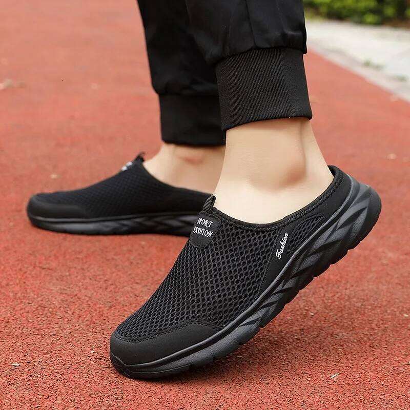 MAEDEF Men's Mesh Breathable Beach Shoes for Mens Casual Sports Sneakers Man Summer Sandals Loafers Men Half Slippers
