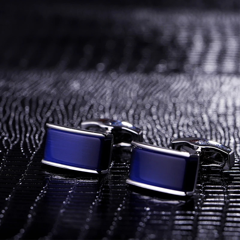 KFLK shirt cufflinks for mens buttons cuff links Blue black gradual gemelos High Quality abotoaduras guests 260208