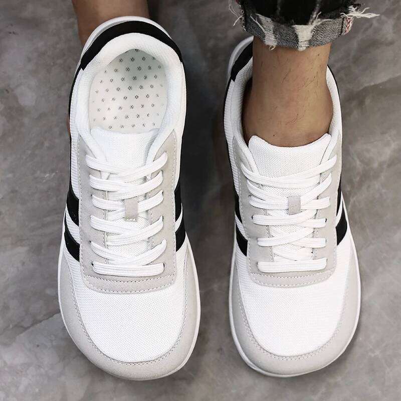 Men's Barefoot Casual Versatile Soft Sole Last Walking Sneakers New Outdoor Lace Up Tennis Wide Feet Shoes
