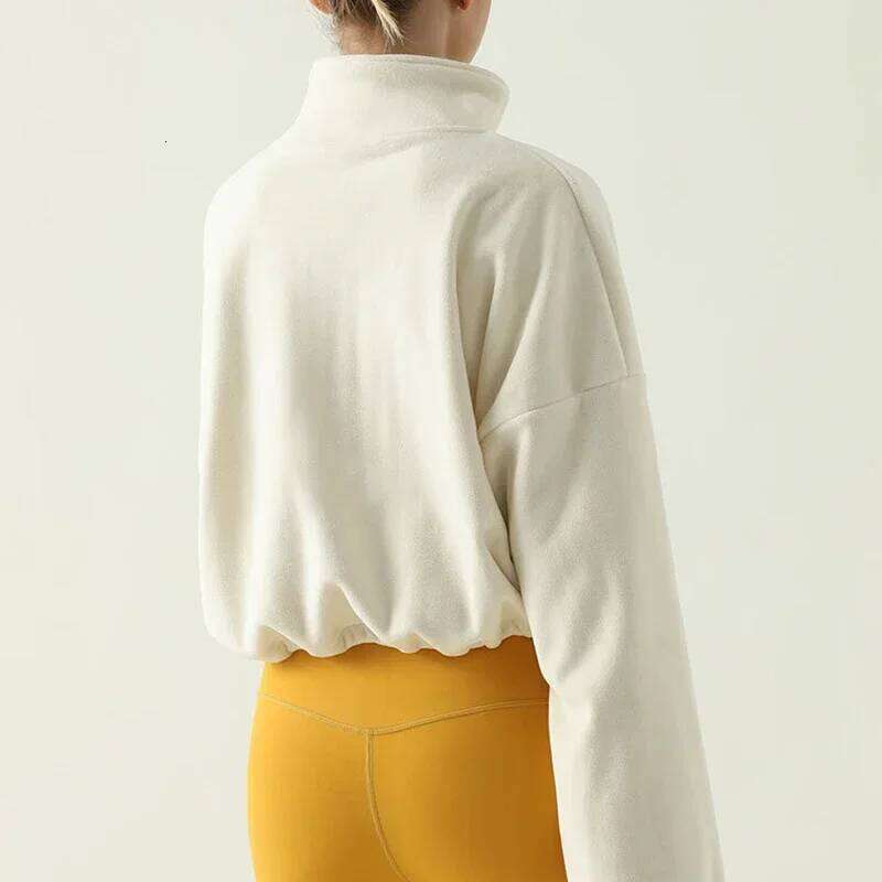 Autumn and winter Women Loose Sport s Lamb-Fleece Yoga Running Long Sleeves Top Outdoor Recreation Workout Coats 26Y0224