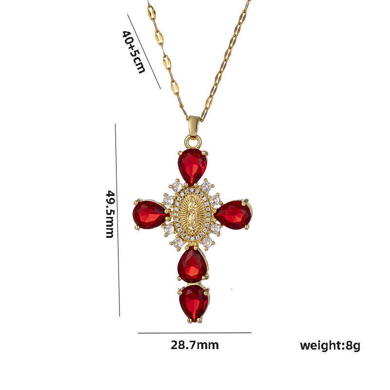 Micro-Inlaid Zircon Pendant Chain Creative And Personalized Cross Necklace Collarbone Chain For Women