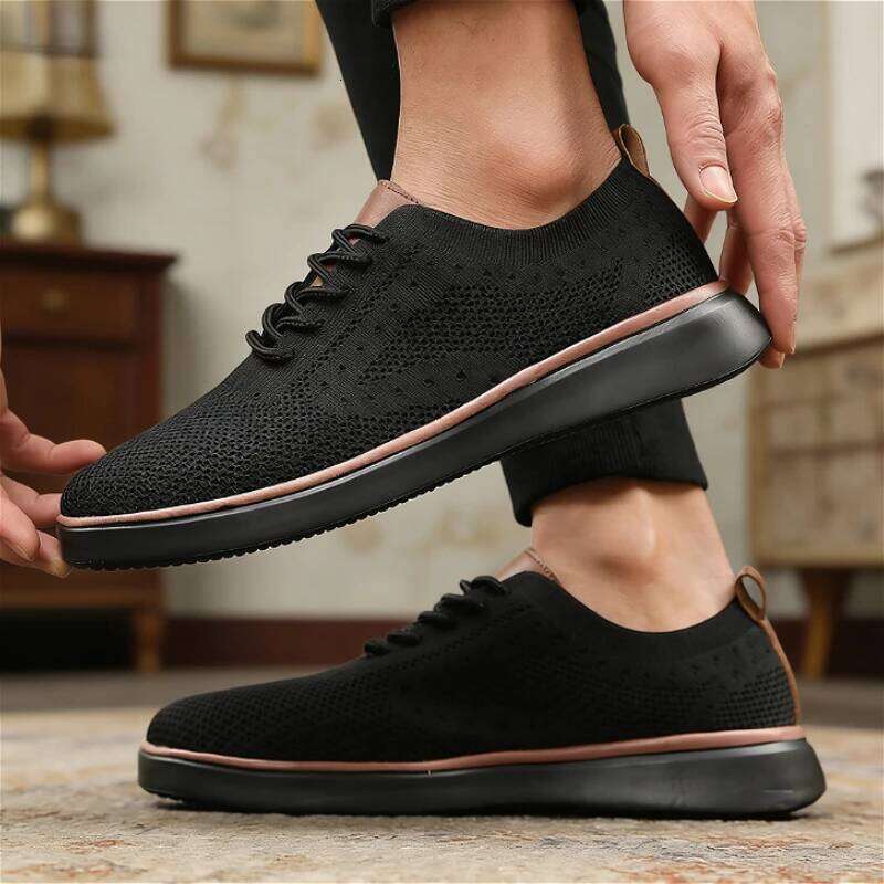 Casual Mesh Men 2026 New Breathable Knitted Lightweight Comfortable Walking Shoes Non-slip Sole Loafers Sneakers