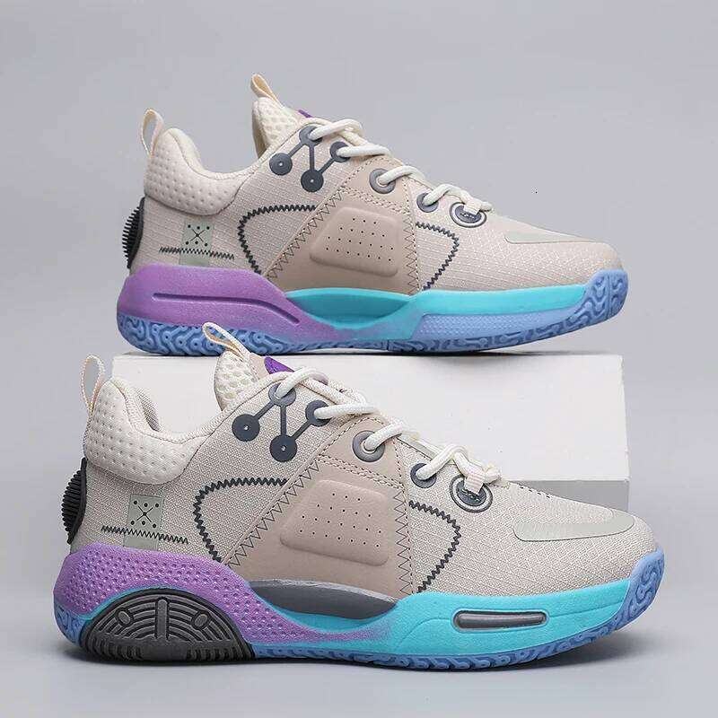 Teen High Top Comfort Breathe Anti Slip Rubber Sports Shoes Soft Soled Training Basketball Boots for Kids 26W0224