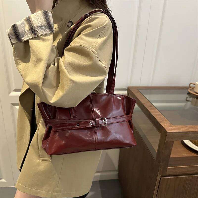 Large Capacity Women's Shoulder Tote Commuter Simple Vintage Cross-Border New Style Bag Versatile Sensation Z260224