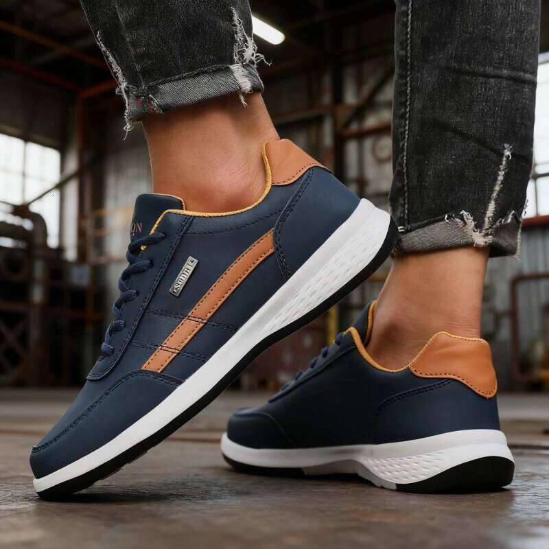Artificial Leather Lace Up Trend Casual Footwear Breath Non-slip Leisure Male Sneakers Men Vulcanized Shoes