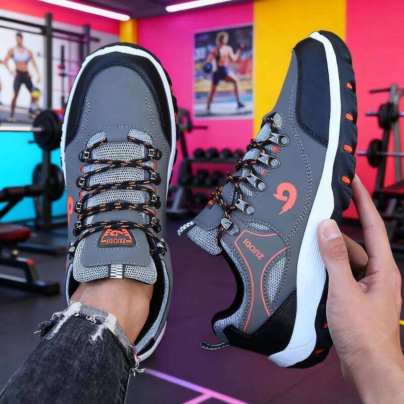 Waterproof Men's Leather Hiking Camping Running Jogging Shoes Breathable Athletic Trainer Masculino Zapatillas De Deporte