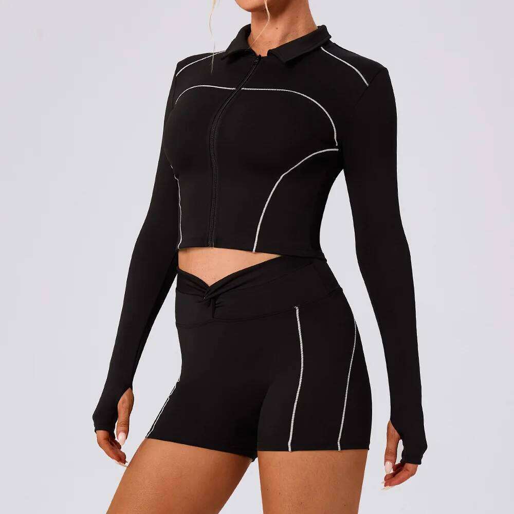 Women's Fitness Shirts Sports s Gym Yoga Long Sleeve Running Coats Female Workout Clothes For Cycling Activewear 26Y0224