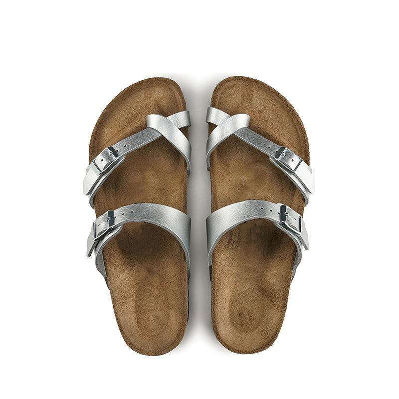 TEEMAZZI Cross strap leather and cork soled designer sandals 2026 hot casual and fashionable slippers for men and women