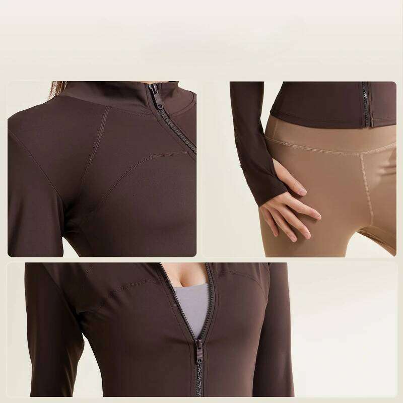 Slim Tight Long Sleeve Sports Women Zip Fitness Yoga Shirt Winter Warm Gym Top Activewear Running Coat UV protection 26Y0224
