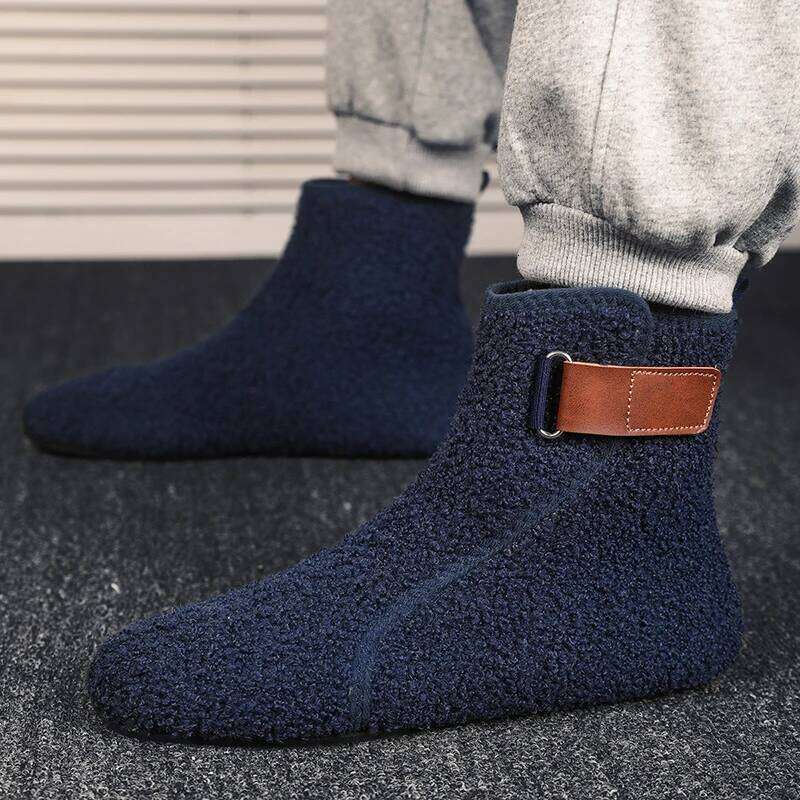 MAEDEF Men's High Top Winter Cotton Man Warm Slippers Loafers Thin Bottom Lightweight Plush Casual Shoes for Men