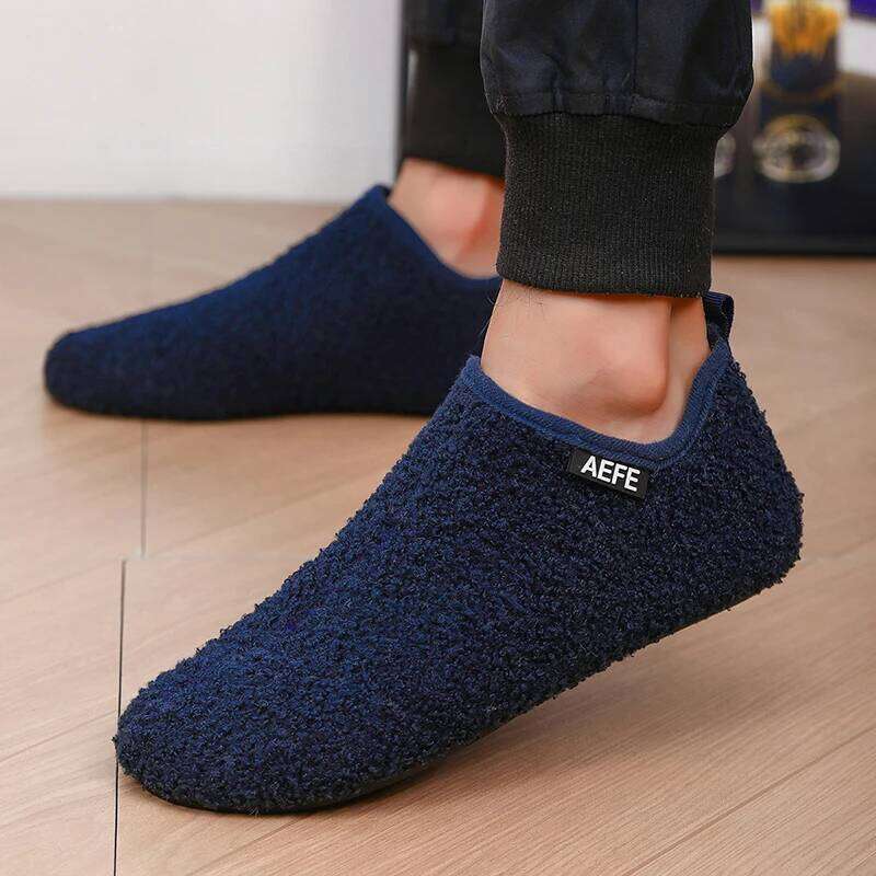 MAEDEF Slippers Winter Warm Man Cotton Soft Thin Bottom Design Bedroom Home Slipper Men Loafers Flat Men's Shoes