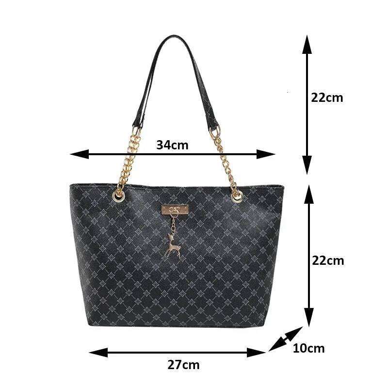 1pcs Fashionable Large Capacity Handbag Texture PU Leather Tote Women with Hanging Accessories Shoulder Bag Z260224