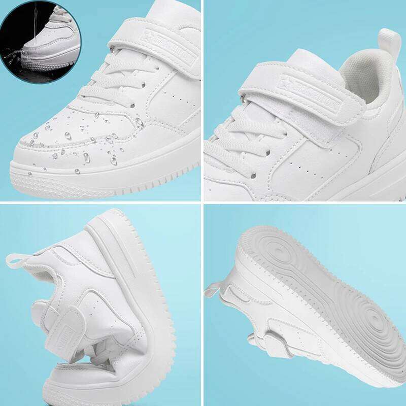 Children's Sneakers Kids Fashion White Sports Casual Shoes Boys Girls Non Slip Tennis Outdoor Comfortable Walking Footwear 26W0224