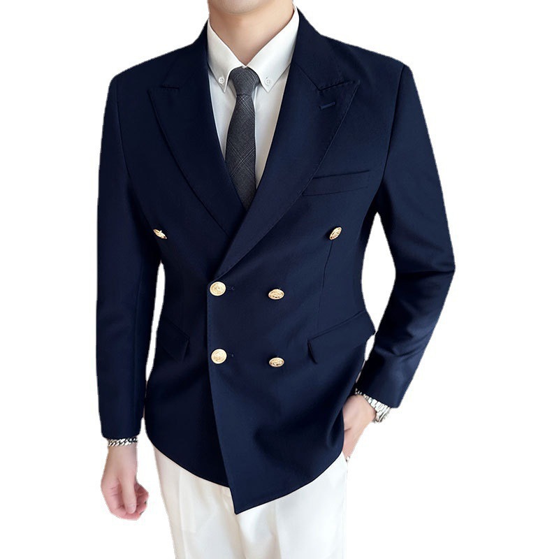 Men's Suits Fashionable Suit Two-Piece Double-Breasted Blazer Pants Business Casual Office Jacket