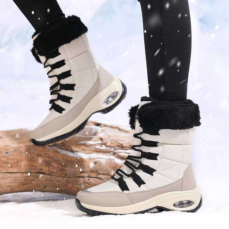Winter Women Comfortable Fit Warm Interior Luxurious High Snow Functional Slip on Waterproof Fur Femme Boots