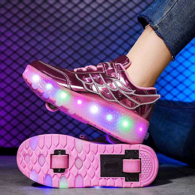 TJR Sneakers Shoes Outdoor Deformation Parkour Dual-Use Children Girls Boys Adult Men Women Unisex Roller Skates 26W0224