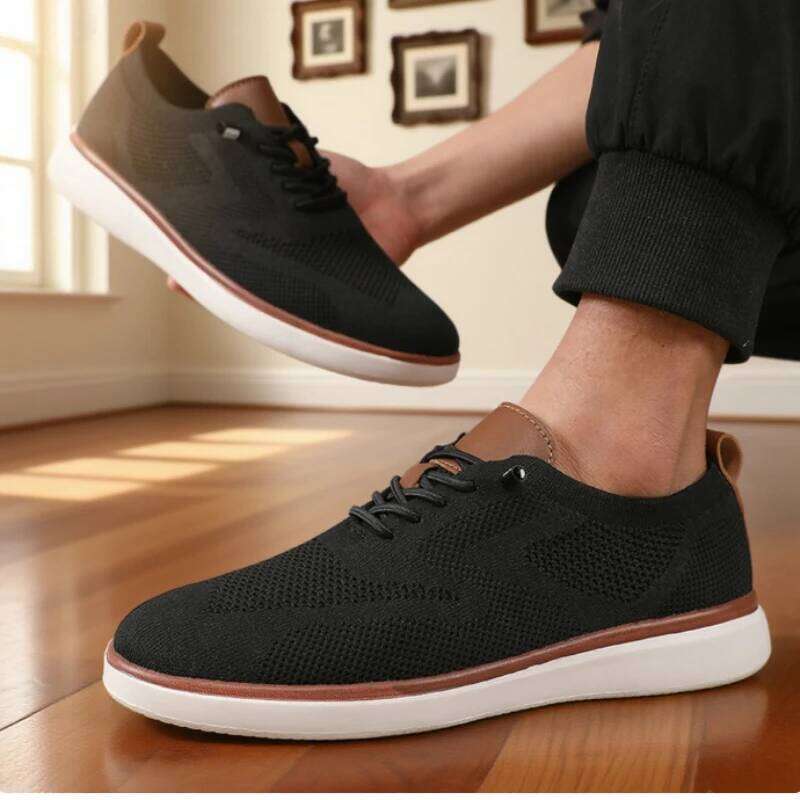 Men's Lightweight Knitted High-quality Design Breathable Mesh Cool Flat Sneakers Excellent Daily Wear Hiking Shoes Men
