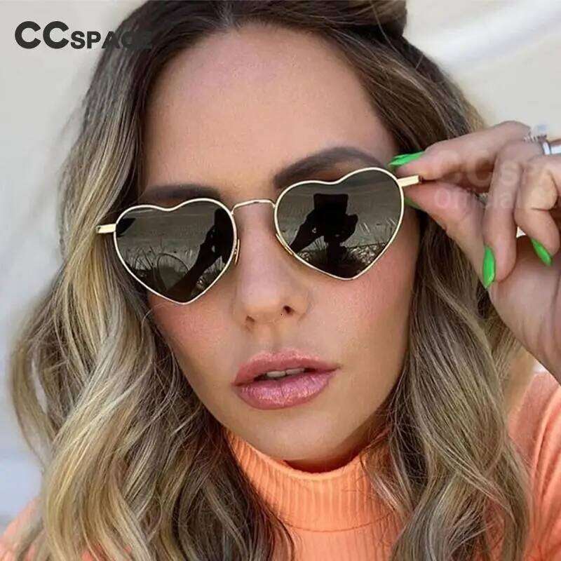 45941 Heart Heart-Shaped Polarized Sunglasses Decorative Vintage Women's High Quality Metal Shades Uv400 26W0224