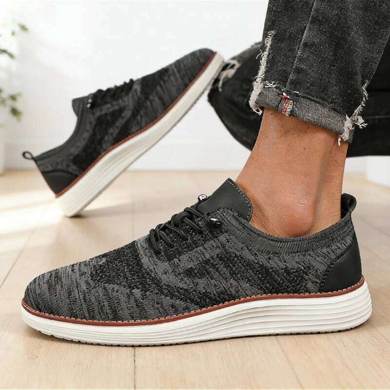 Men's Casual Knit Shoes Breathable Mesh Sneakers New Lightweight Comfortable Walking Shoe Fashion Daily Wear Non-Slip Size 39-46