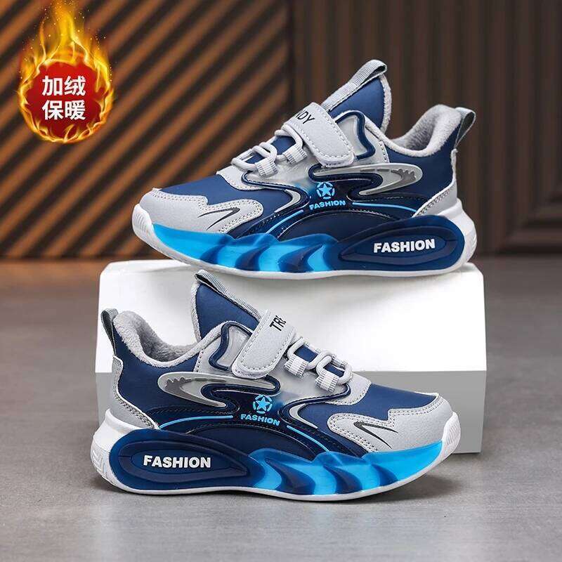 Fashion Luxury Children Boys Winter Warm Plush Kids Casual Sneaker Cotton Tennis Shoes for Boy 4 To 12 Years 26W0224