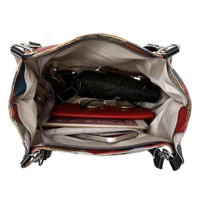 New Minimalist Splicing Women's Fashionable Shoulder Large Capacity Tote Bag, PU Soft Leather Texture, Casual Handbag Z260224