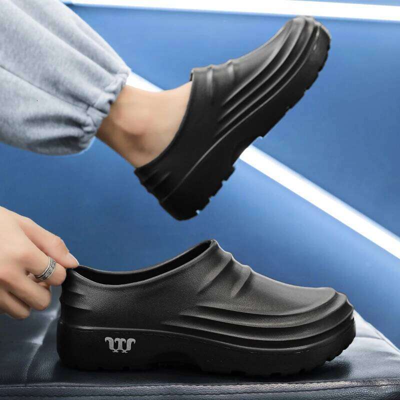 Men's Baotou Comfortable EVA Anti Slip Waterproof Oil Proof Outdoor Luxury Sandals Travel Play Fishing Rain Shoes