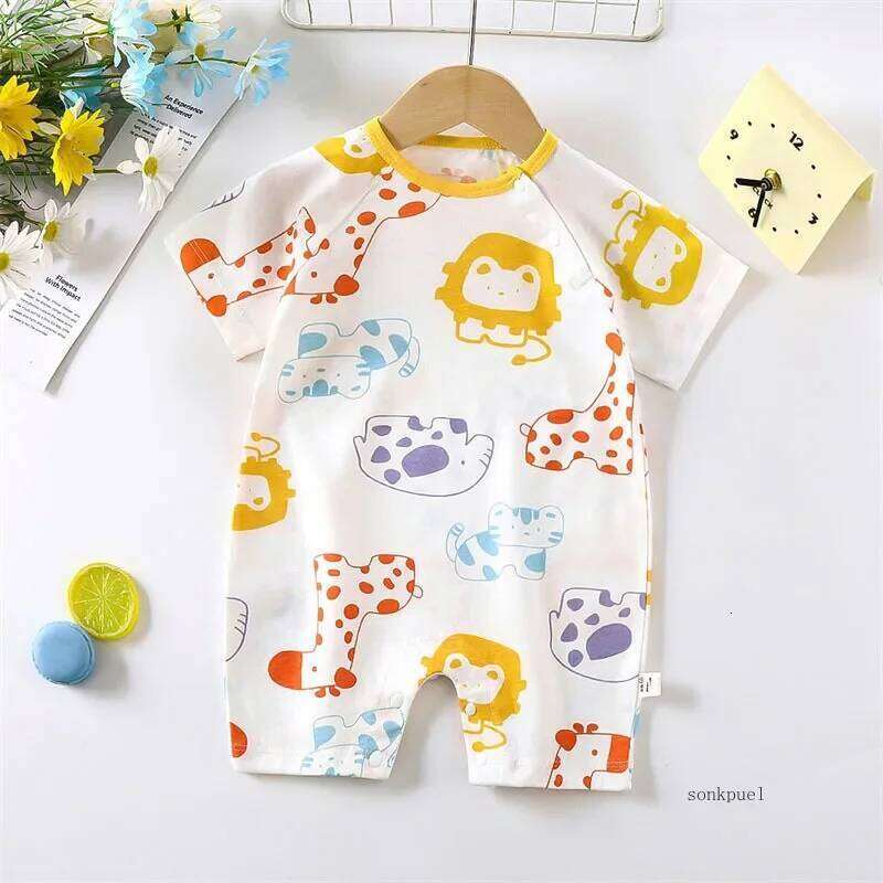 New Summer Clothing Baby Onesie Newborn Pure Cotton Short-Sleeve Lightweight Romper Jumpsuit 26Y0224