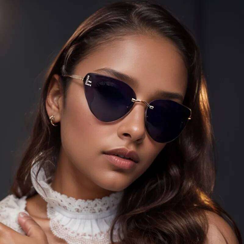 Trendy Rimless Diamond-shaped Sunglasses F Women's Luxury Brand Sun Glasses Ladies Classic Elegant Eyewear Shades 26W0224
