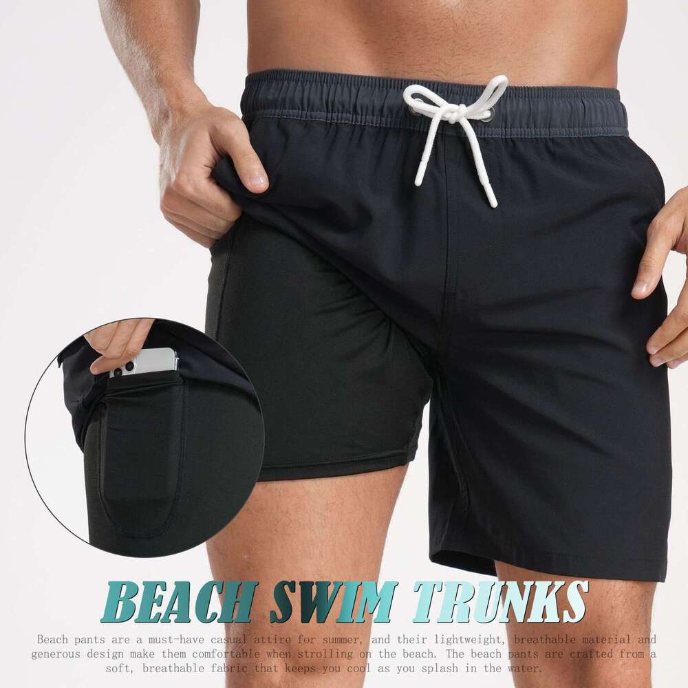 Cross-Border Foreign Trade Summer New Fashion Vacation Beach Shorts Men's Large Size Four-Corner Milk Silk Lining