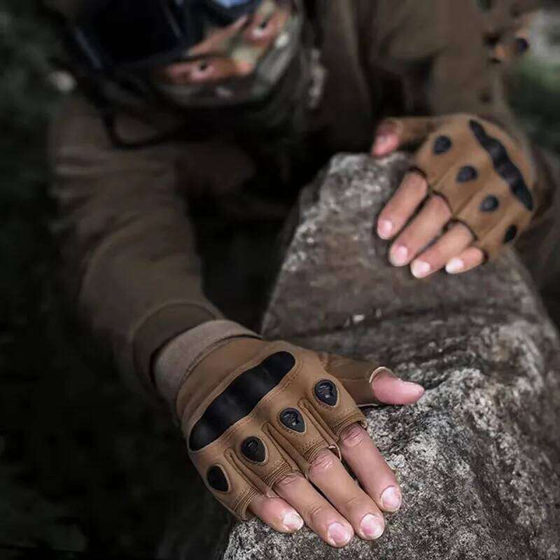Men's Tactical Half Gloves Army Military Combat Hunting Shooting Air Gun Paintball Police Duty No Finger 26H0224