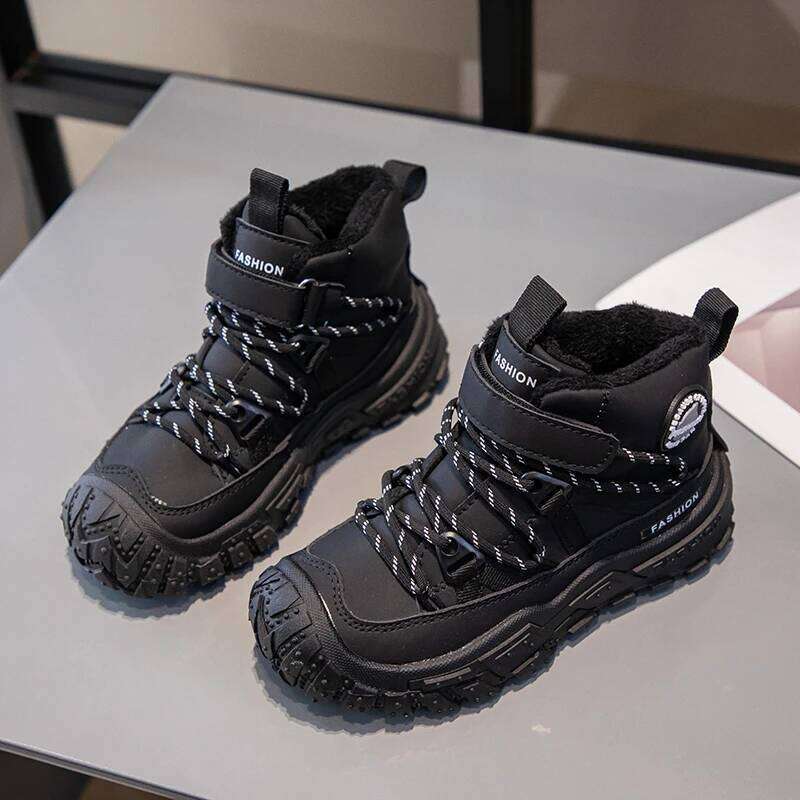 Kids Sneakers Anti-slip Wear-resistant Hiking Children Boys Winter Outdoor Sports Shoes Warm Cotton Snow Boots for Kid 26W0224