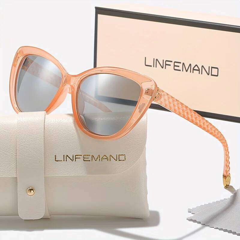 LINFEMAND Flower Cat Eye UV400 Sunglasses Women's Fashion Glasses Party Club Wear Holiday Gift 26W0224
