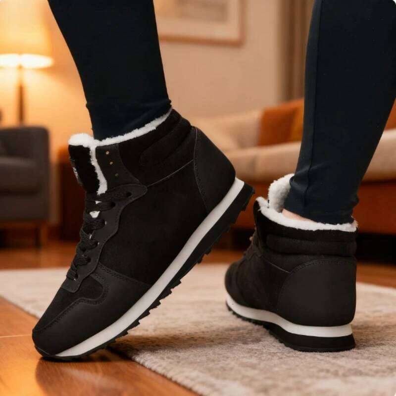 Men's Winter Snow Plush Couple Causal Boots Korean Durable Non Slip Sneakers Comfortable Platform Warm Mens Shoes