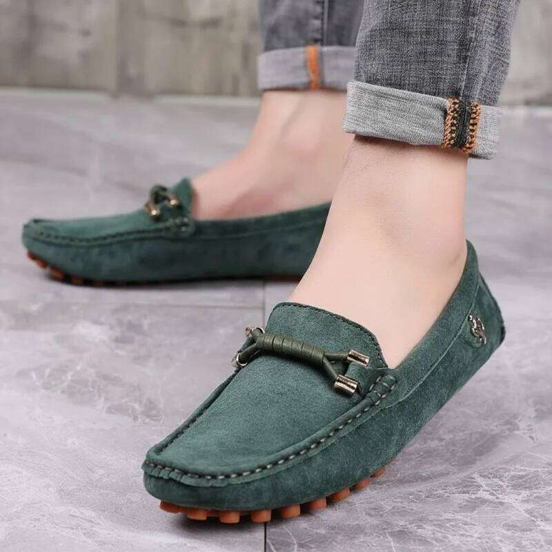 MAEDEF Men's Soft Lightweight Driving Office Man Comfortable Suede Walking Casual Shoes Men Loafers