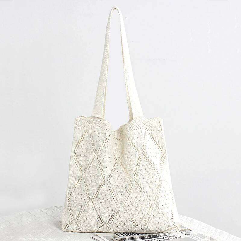 Women Crochet Shoulder Knitting Luxury Handbag Purses Girls Tote Bag Female Summer Beach Shopping Bags Z260224