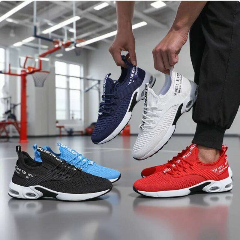 Hot Sale Men's Running Shoes Breathable Knit Casual Fashion Lace Up Sneakers for Men Outdoor Walking Training Footwear