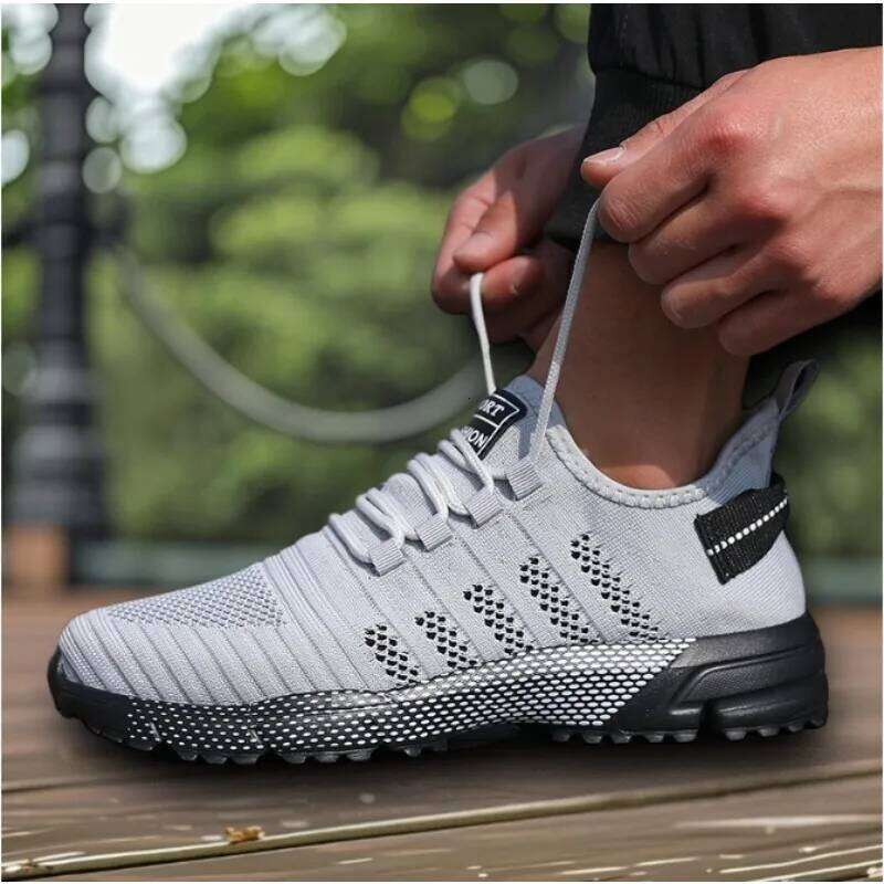 Men's Running Shoes Unique Grid Trend Design Outdoor Sports Sneakers Summer Track Field Basketball Athletic Training Footwear