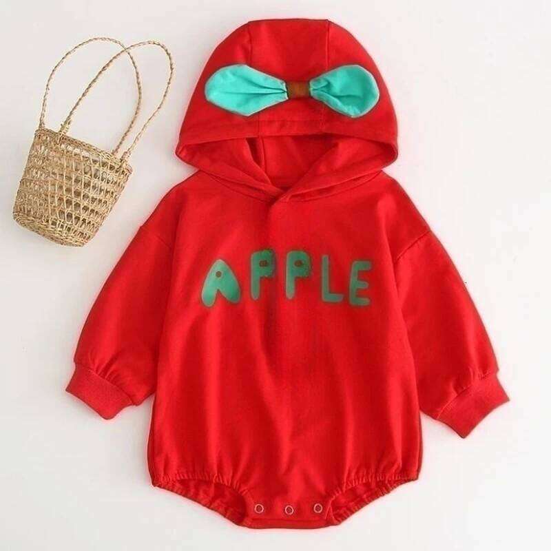 Cherry Autumn Red Romper Fruit Crawling Suit Bodysuit Newborn Baby Clothes 26Y0224