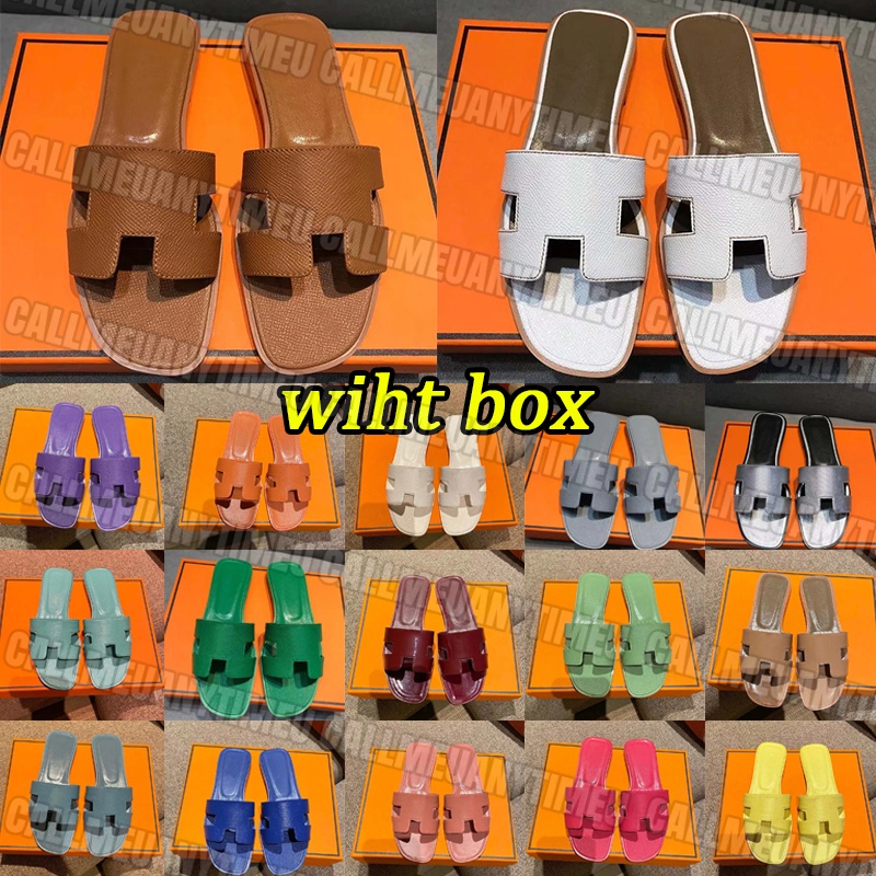 Designer Slides oran chypre Indoor Slippers Bathroom Sandals Womens Luxury Triple Black White Brown Leather Suede Flat Slide Beach Ladies Outdoor Shoes