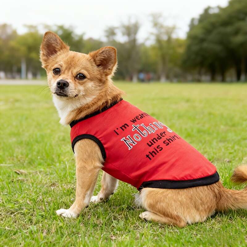 Doglemi Sleeveless Shirts For Breeds Breathable Lightweight Vests With Playful Text & Graphic Designs, All-Season Outdoor Playwear, Slip-On, Hand Wash