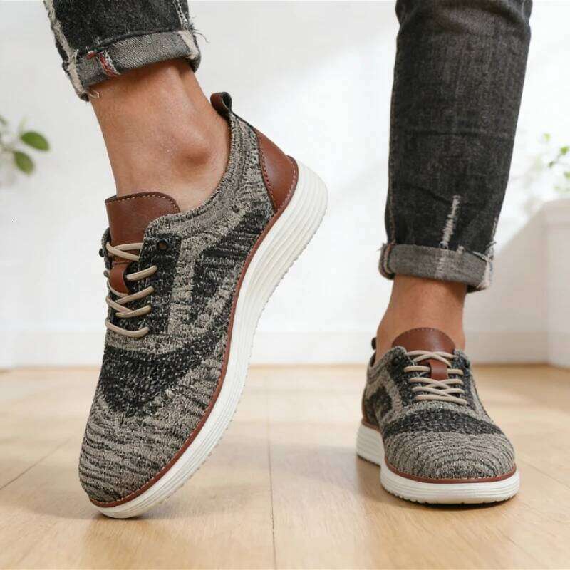 Men's Casual Knit Shoes Breathable Mesh Sneakers New Lightweight Comfortable Walking Shoe Fashion Daily Wear Non-Slip Size 39-46
