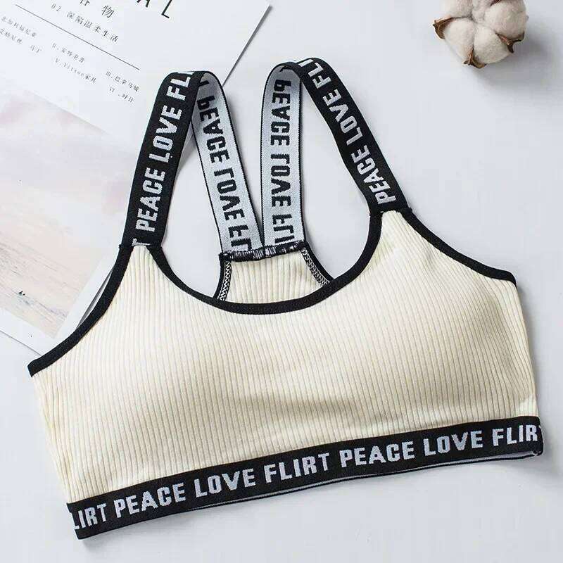 Women's Sports Push Up Yoga Bra Sport Running Gym Fitness Tops Black White Letters Seamless Underwear 26Y0224